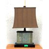 Image 1 : Stone Clad Table Lamp with Shade