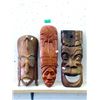Image 1 : 3 Carved Wood Wall Masks