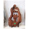 Image 1 : Carved Teak Root Wolves Themed Wall Art