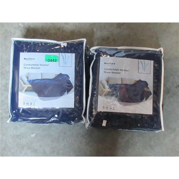 2 New Navy Electric Throw Blankets