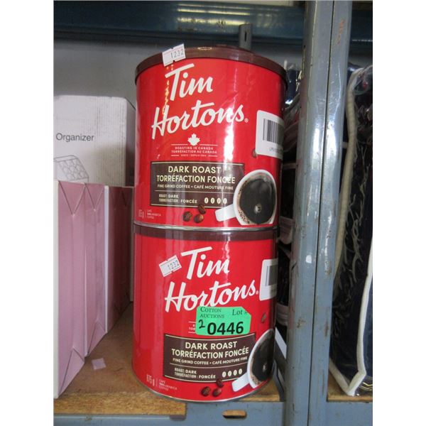 2 x 875 g Cans of Tim Horton's Dark Roast Coffee