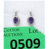 Image 1 : New Amethyst & Diamond Sterling Silver Earrings