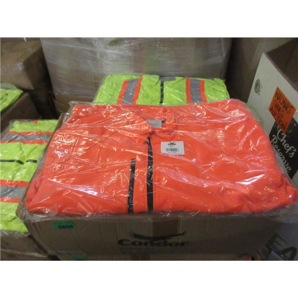 Case of 10 New Large Orange Soft Shell Jackets