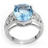 Image 1 : FAMOUS 7.15ctw ACA CERTIFIED DIAMOND & BLUE TOPAZ RING