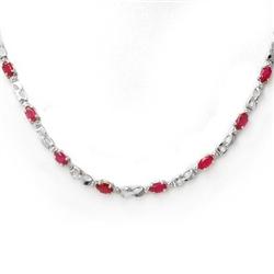 FINE 9.02ctw ACA CERTIFIED DIAMOND & RUBY NECKLACE