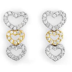 FINE 1.25ctw ACA CERTIFIED DIAMOND HEART EARRINGS 14KT