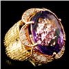 Image 3 : 14K Gold 23.02ct Amethyst & 0.75ctw Diamond Ring