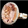 Image 2 : 14K Gold 8.51ct Morganite & 1.00ctw Diamond Ring