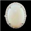 Image 1 : 14K Gold 8.87ct Opal & 1.00ctw Diamond Ring