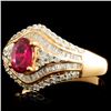 Image 2 : 18K Gold 0.84ct Ruby & 0.60ctw Diamond Ring