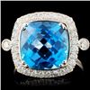 Image 1 : 14K Gold 5.60ct Topaz & 0.48ctw Diamond Ring