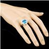 Image 3 : 14K Gold 5.60ct Topaz & 0.48ctw Diamond Ring
