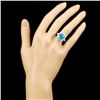 Image 4 : 14K Gold 5.60ct Topaz & 0.48ctw Diamond Ring