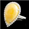 Image 2 : 14K Gold 5.82ct Opal & 0.42ctw Diamond Ring