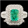 Image 1 : 18K Gold 1.32ct Emerald & 1.19ctw Diamond Ring