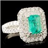 Image 3 : 18K Gold 1.32ct Emerald & 1.19ctw Diamond Ring