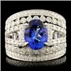 Image 1 : 14K Gold 2.28ct Tanzanite & 0.96ctw Diamond Ring