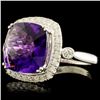 Image 2 : 14K Gold 5.57ct Amethyst & 0.50ctw Diamond Ring
