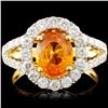 Image 1 : 18K Gold 2.13ct Sapphire & 1.05ctw Diamond Ring