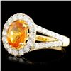Image 2 : 18K Gold 2.13ct Sapphire & 1.05ctw Diamond Ring