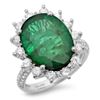 Image 1 : 14K Gold 8.50ct Emerald & 1.15ct Diamond Ring