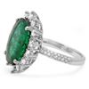 Image 2 : 14K Gold 8.50ct Emerald & 1.15ct Diamond Ring