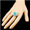 Image 3 : 18K Gold 10.36ctw Topaz & 0.98ctw Diamond Ring