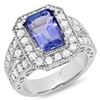Image 1 : 14K Gold 5.00ct Tanzanite & 1.35ct Diamond Ring