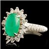 Image 2 : 18K Gold 1.84ct Emerald & 0.62ctw Diamond Ring