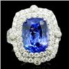 Image 1 : 18K Gold 4.85ct Tanzanite & 1.55ct Diamond Ring