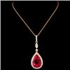 Image 2 : 18K Gold 10.22ct Rubellite & 1.20ctw Diamond Penda
