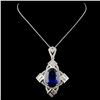 Image 2 : 18K White Gold 12.43ct Tanzanite & 1.67ct Diamond