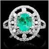 Image 1 : 14K Gold 1.55ct Emerald & 0.75ct Diamond Ring