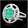 Image 2 : 14K Gold 1.55ct Emerald & 0.75ct Diamond Ring