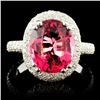Image 1 : 18K Gold 4.19ct Tourmaline & 1.32ctw Diamond Ring