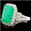 Image 2 : 18K Gold 9.12ct Emerald & 1.75ctw Diamond Ring