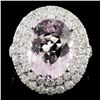 Image 1 : 14K Gold 4.39ct Morganite & 2.22ctw Diamond Ring
