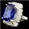 Image 2 : 18K Gold 22.45ct Tanzanite & 1.98ctw Diamond Ring