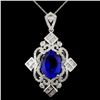 Image 1 : 18K Gold 9.93ct Tanzanite & 2.12ctw Diamond Neckla