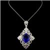 Image 2 : 18K Gold 9.93ct Tanzanite & 2.12ctw Diamond Neckla