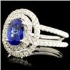 Image 2 : 18K Gold 1.22ct Sapphire & 0.58ctw Diamond Ring