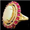 Image 2 : 18K Gold 5.27ct Opal & 0.72ctw Diamond Ring