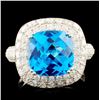 Image 1 : 14K Gold 5.46ct Topaz & 1.82ctw Diamond Ring