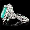 Image 3 : 18K White Gold 10.43ct Emerald & 1.36ct Diamond Ri