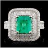 Image 1 : 18K White Gold 1.69ct Emerald & 1.35ctw Diamond Ri