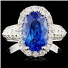 Image 1 : 18K White Gold 3.19ct Sapphire & 0.73ct Diamond Ri