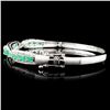 Image 2 : 14K Gold 2.60ctw Emerald & 0.63ctw Diamond Bangle