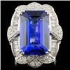 Image 1 : 18K White Gold 11.10ct Tanzanite & 1.54ctw Diamond