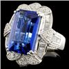 Image 2 : 18K White Gold 11.10ct Tanzanite & 1.54ctw Diamond