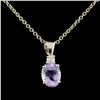 Image 1 : 14K Gold 0.77ct Sapphire & 0.06ctw Diamond Pendant
